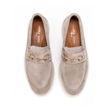 Ženske kožne plitke cipele Nemca-1660234 sive ravne 5 15630 nemca 1660234 taupe 3